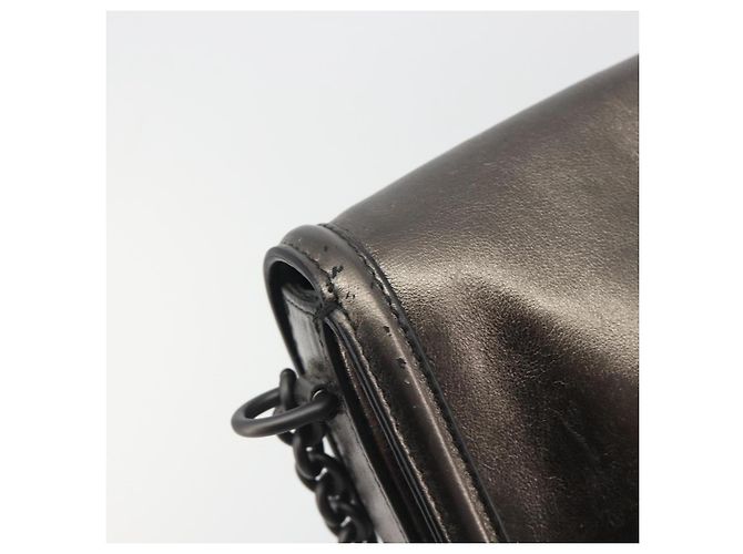 Borsa a tracolla BOTTEGA VENETA Rialto Chain in pelle Argento Auth 197328V - vista 9