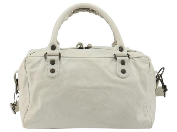 BALENCIAGA Borsa The box Pelle 2way White 145694 Auth am12395V Bianco - vista 2