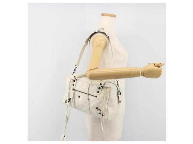 BALENCIAGA Borsa The box Pelle 2way White 145694 Auth am12395V Bianco - vista 29