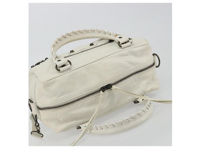 BALENCIAGA Borsa The box Pelle 2way White 145694 Auth am12395V Bianco - vista 6