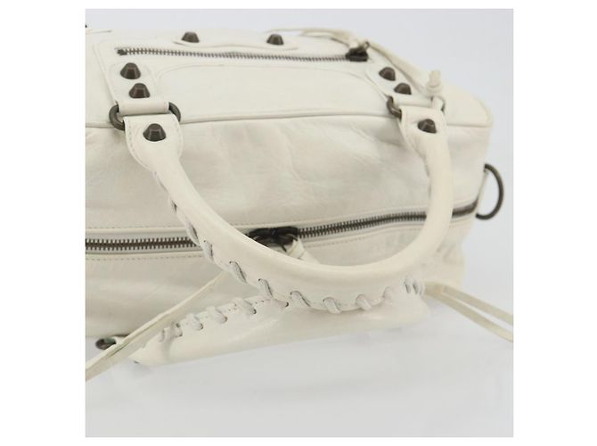 BALENCIAGA Borsa The box Pelle 2way White 145694 Auth am12395V Bianco - vista 7
