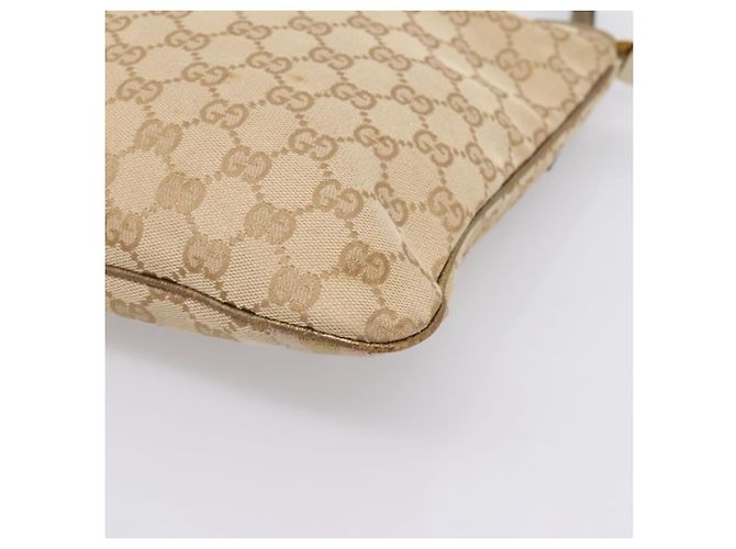 Borsa a tracolla GUCCI GG Canvas Sherry Line Beige Tono Oro 144388 Auth 198655 - vista 14