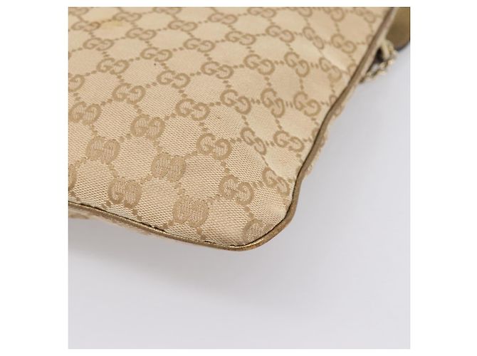 Borsa a tracolla GUCCI GG Canvas Sherry Line Beige Tono Oro 144388 Auth 198655 - vista 16