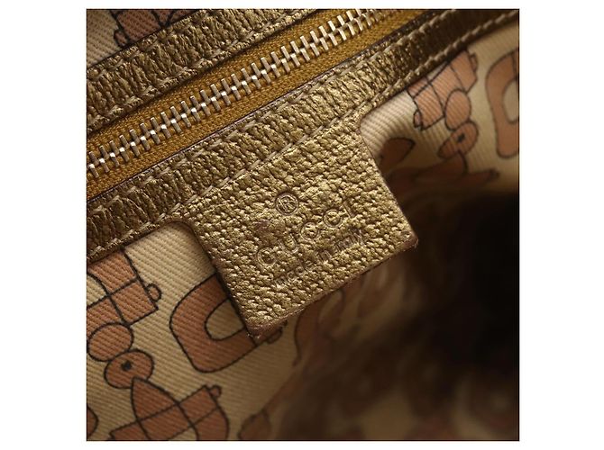 Borsa a tracolla GUCCI GG Canvas Sherry Line Beige Tono Oro 144388 Auth 198655 - vista 18