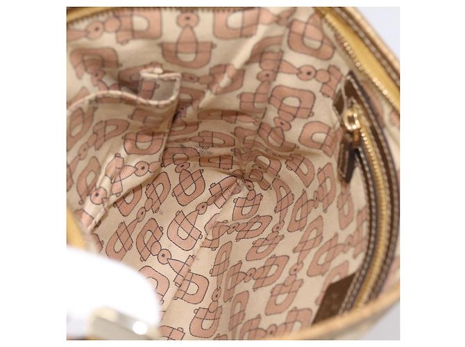Borsa a tracolla GUCCI GG Canvas Sherry Line Beige Tono Oro 144388 Auth 198655 - vista 20