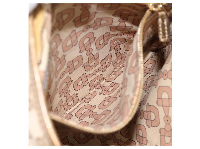 Borsa a tracolla GUCCI GG Canvas Sherry Line Beige Tono Oro 144388 Auth 198655 - vista 22