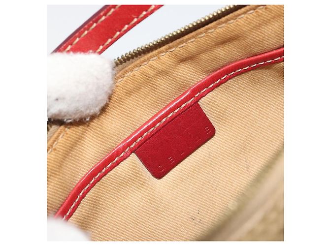 Céline Pouch accessori CELINE Macadam Canvas PVC Beige Gold Auth 196915 D'oro - vista 10