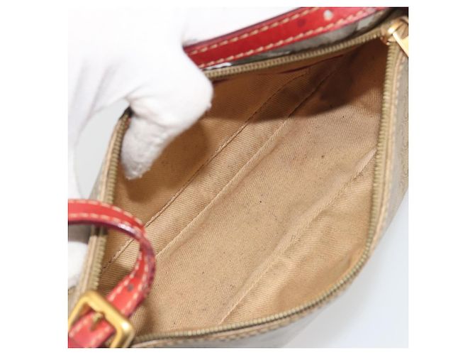 Céline Pouch accessori CELINE Macadam Canvas PVC Beige Gold Auth 196915 D'oro - vista 11