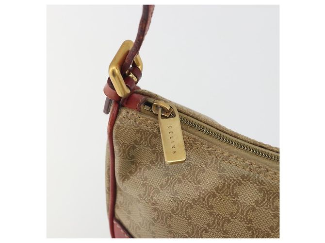 Céline Pouch accessori CELINE Macadam Canvas PVC Beige Gold Auth 196915 D'oro - vista 17
