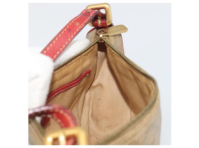 Céline Pouch accessori CELINE Macadam Canvas PVC Beige Gold Auth 196915 D'oro - vista 18
