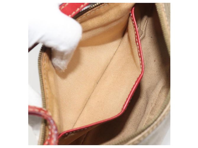 Céline Pouch accessori CELINE Macadam Canvas PVC Beige Gold Auth 196915 D'oro - vista 20