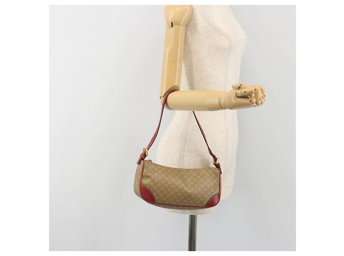 Céline Pouch accessori CELINE Macadam Canvas PVC Beige Gold Auth 196915 D'oro - vista 21