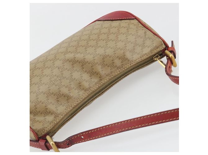 Céline Pouch accessori CELINE Macadam Canvas PVC Beige Gold Auth 196915 D'oro - vista 6