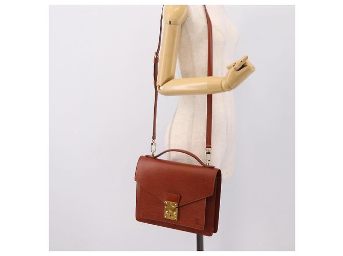 Borsa a mano LOUIS VUITTON Epi Monceau 28 Brown M52123 LV Auth BA15191 Marrone - vista 25
