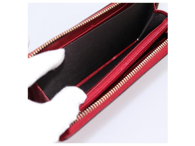 GUCCI Langbörse aus Lackleder Rot Gold 308005 Auth 198762A Golden - Ansicht 18