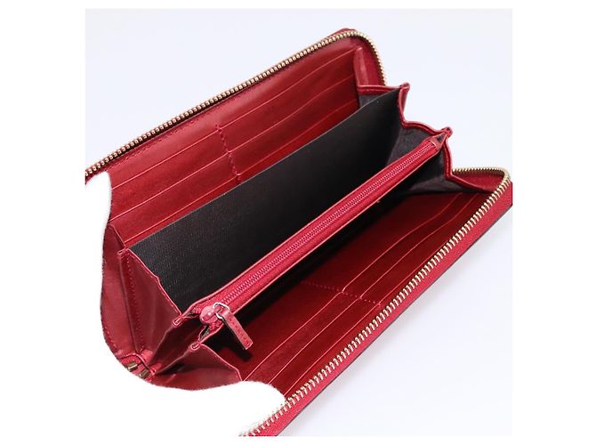 GUCCI Langbörse aus Lackleder Rot Gold 308005 Auth 198762A Golden - Ansicht 9