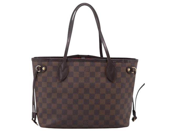 Borsa Tote LOUIS VUITTON Damier Ebene Neverfull PM N51109 LV Auth 197506 - vista 2