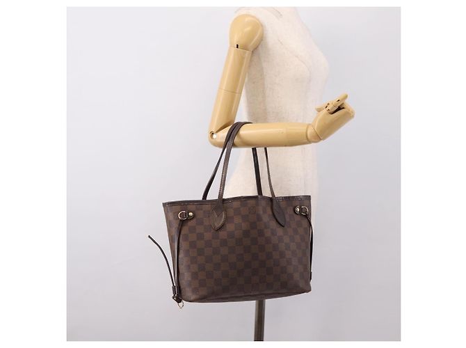 Borsa Tote LOUIS VUITTON Damier Ebene Neverfull PM N51109 LV Auth 197506 - vista 23