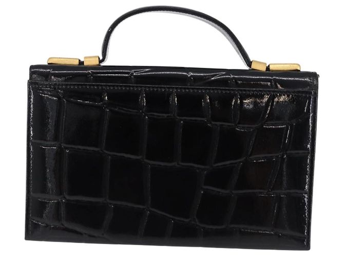 Borsa a mano Gianni Versace Medusa in vernice nera e oro Auth BA14906A Nero - vista 2