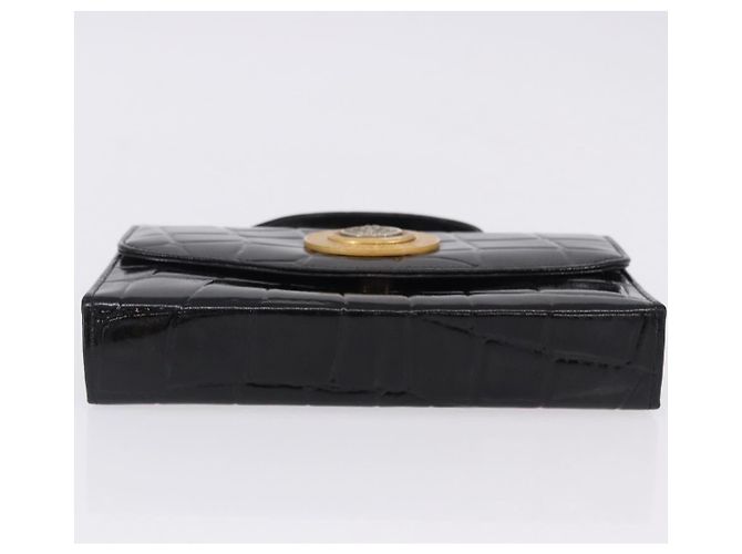 Borsa a mano Gianni Versace Medusa in vernice nera e oro Auth BA14906A Nero - vista 6