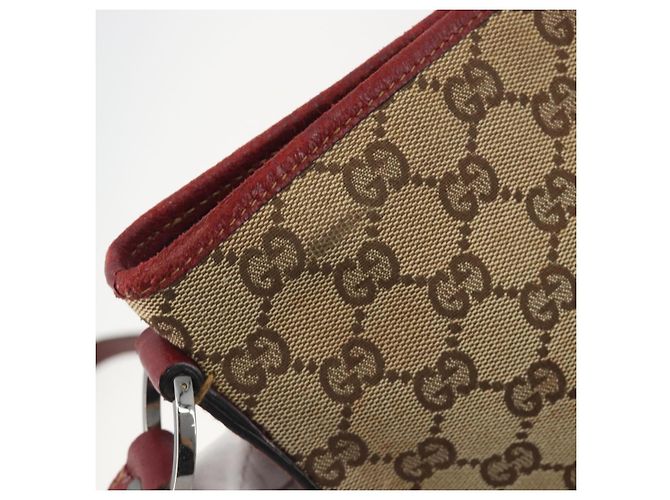 Borsa a tracolla GUCCI GG Canvas Beige Silver 113013 Auth 197182 Argento - vista 10