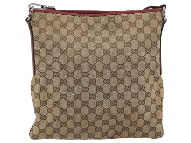 Borsa a tracolla GUCCI GG Canvas Beige Silver 113013 Auth 197182 Argento - vista 13