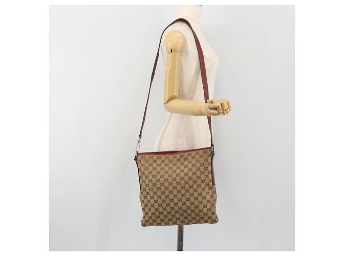 Borsa a tracolla GUCCI GG Canvas Beige Silver 113013 Auth 197182 Argento - vista 23