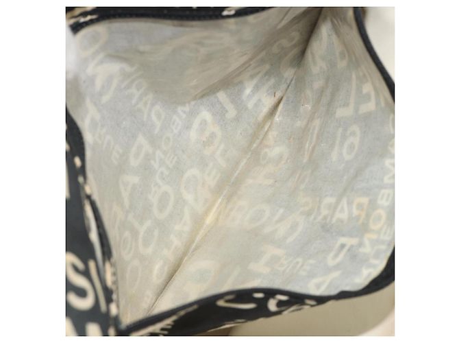 CHANEL Vichy Line Tote Bag aus Canvas Schwarz Silber CC Auth 198686 - Ansicht 11