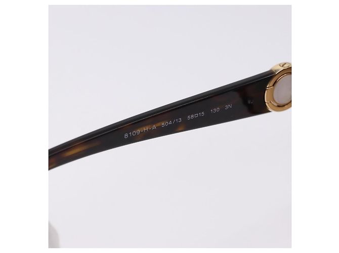 Bulgari Occhiali da sole BVLGARI Plastica Marrone Tono Oro Auth BA15032A - vista 10