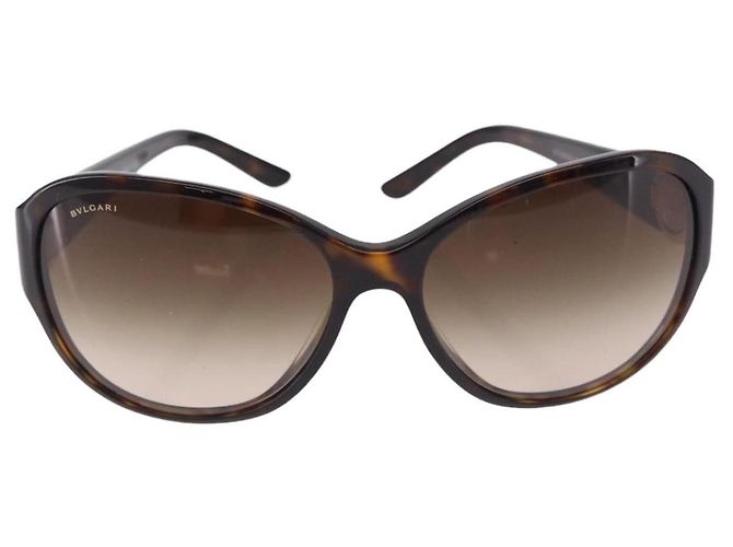Bulgari Occhiali da sole BVLGARI Plastica Marrone Tono Oro Auth BA15032A - vista 2