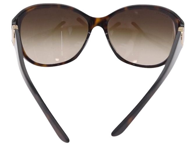 Bulgari Occhiali da sole BVLGARI Plastica Marrone Tono Oro Auth BA15032A - vista 3