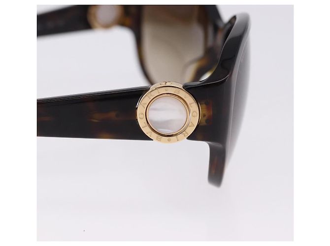 Bulgari Occhiali da sole BVLGARI Plastica Marrone Tono Oro Auth BA15032A - vista 9