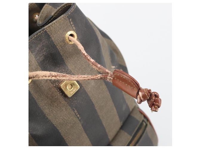 Pequin FENDI Pecan Rucksack PVC Leather Brown Gold Tone Auth 196153 Braun - Ansicht 10