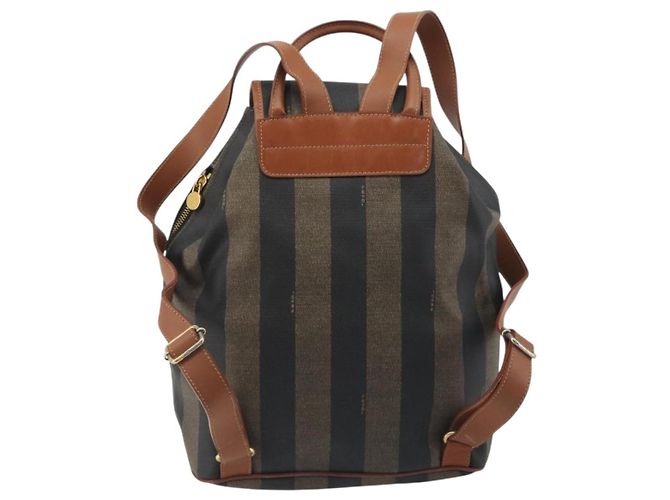 Pequin FENDI Pecan Rucksack PVC Leather Brown Gold Tone Auth 196153 Braun - Ansicht 2