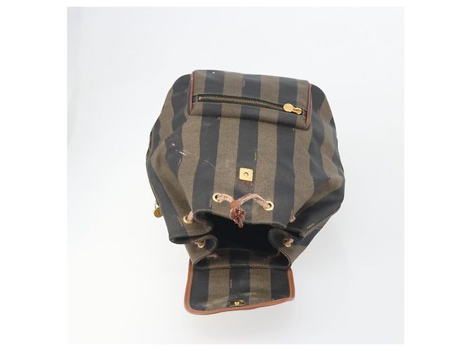 Pequin FENDI Pecan Rucksack PVC Leather Brown Gold Tone Auth 196153 Braun - Ansicht 21