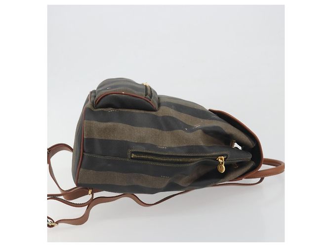 Pequin FENDI Pecan Rucksack PVC Leather Brown Gold Tone Auth 196153 Braun - Ansicht 3