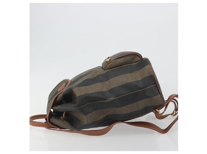 Pequin FENDI Pecan Rucksack PVC Leather Brown Gold Tone Auth 196153 Braun - Ansicht 4