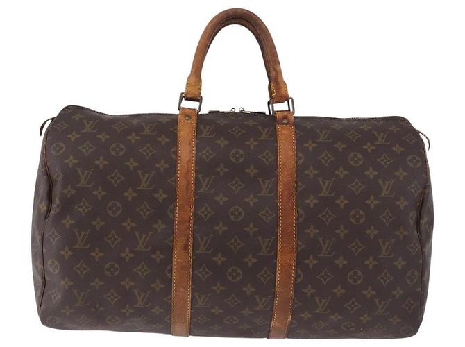 LOUIS VUITTON Monogram Keepall 50 Boston Bag M41426 LV Auth 195192 Monogramma - vista 13