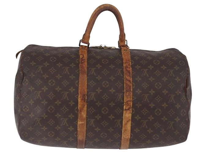 LOUIS VUITTON Monogram Keepall 50 Boston Bag M41426 LV Auth 195192 Monogramma - vista 2