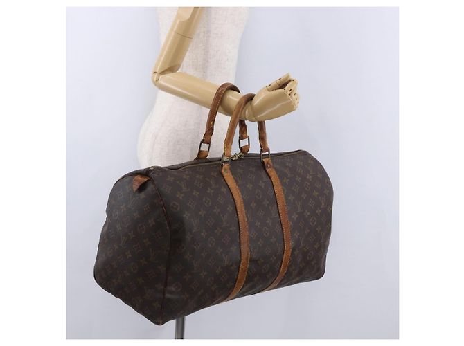 LOUIS VUITTON Monogram Keepall 50 Boston Bag M41426 LV Auth 195192 Monogramma - vista 23