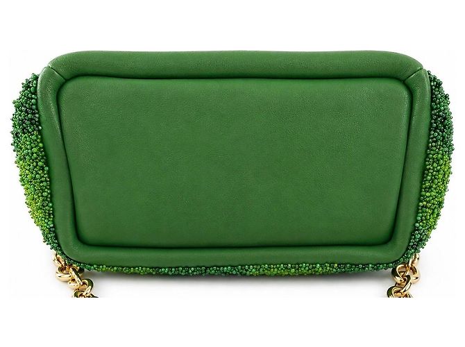 Borsa Loewe Squeeze Mini Watermelon in pelle e perline Bianco Rosso Multicolore Verde - vista 5
