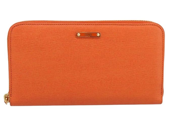 FENDI Long Wallet Leather Orange Silver Auth BA15216V Silvery - view 13
