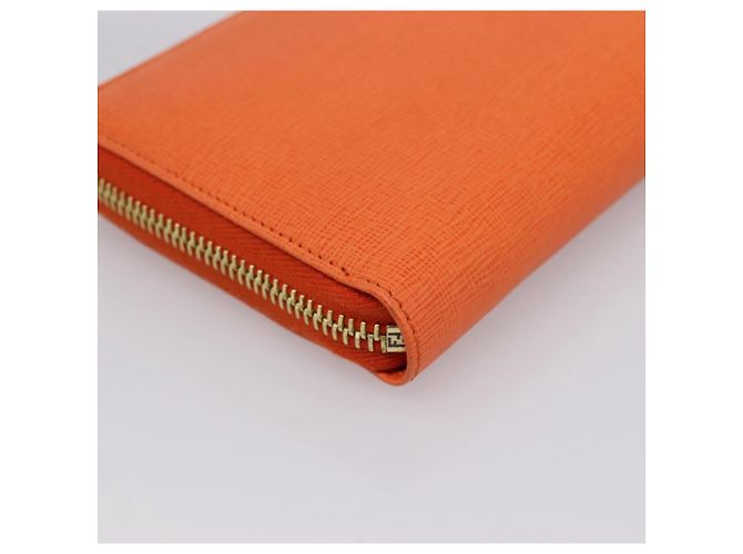 FENDI Long Wallet Leather Orange Silver Auth BA15216V Silvery - view 16