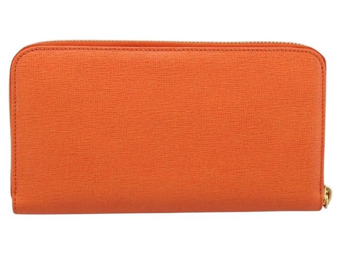 FENDI Long Wallet Leather Orange Silver Auth BA15216V Silvery - view 2