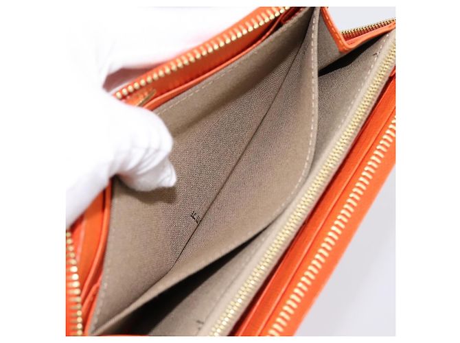 FENDI Long Wallet Leather Orange Silver Auth BA15216V Silvery - view 21