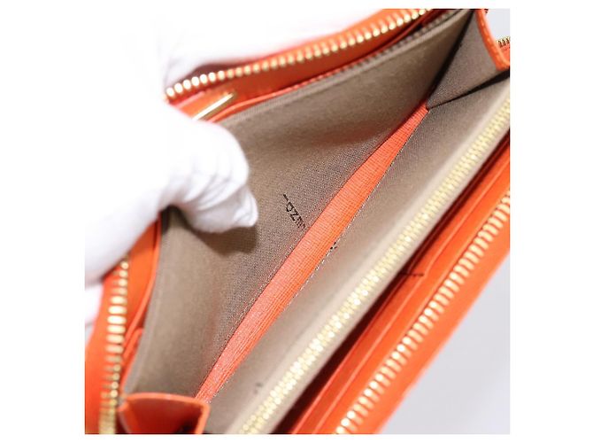 FENDI Long Wallet Leather Orange Silver Auth BA15216V Silvery - view 22