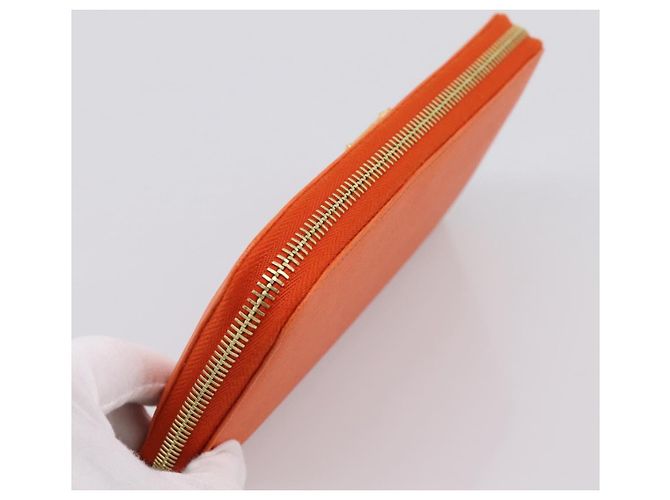 FENDI Long Wallet Leather Orange Silver Auth BA15216V Silvery - view 5
