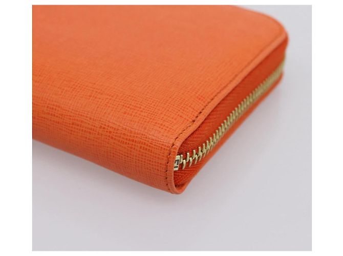 FENDI Long Wallet Leather Orange Silver Auth BA15216V Silvery - view 7
