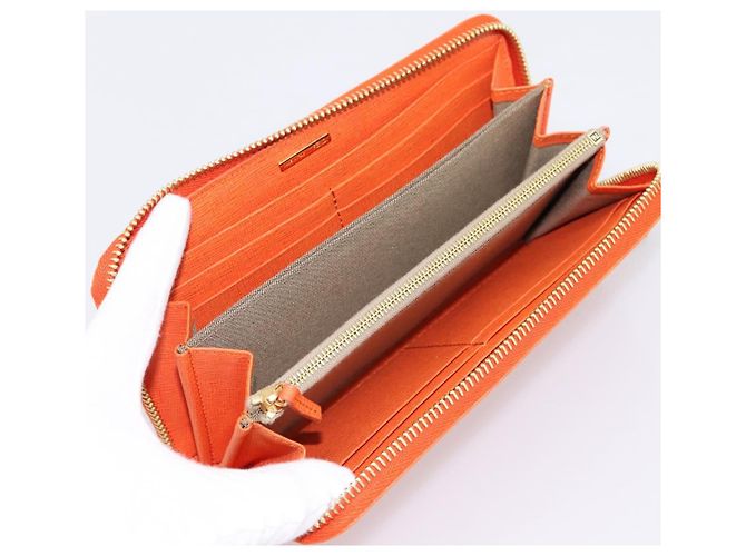 FENDI Long Wallet Leather Orange Silver Auth BA15216V Silvery - view 9