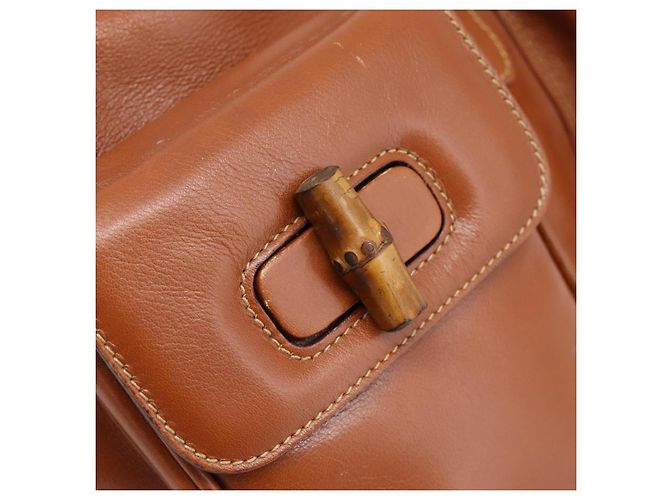 Zaino GUCCI Bamboo in pelle marrone e oro 003 2058 0016 Auth ka5812 D'oro - vista 19